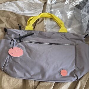 Gray and Yellow Women's Bag